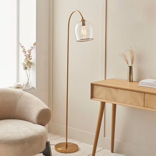Ashcroft Floor Light Brushed Aged Brass - KC at HOME