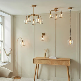 Ashcroft Floor Light Brushed Aged Brass - KC at HOME