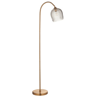 Ashcroft Ribbed Floor Light Brushed Aged Brass - KC at HOME