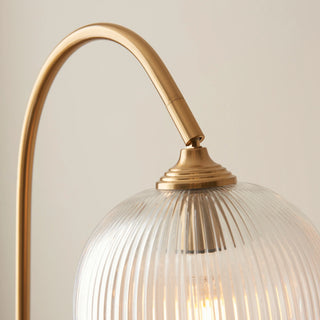 Ashcroft Ribbed Floor Light Brushed Aged Brass - KC at HOME