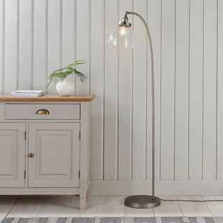 Hansen 1 Floor Light Brushed Silver - KC at HOME