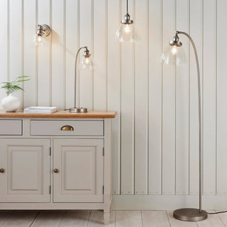 Hansen 1 Floor Light Brushed Silver - KC at HOME