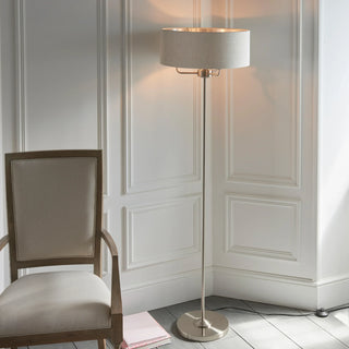 Highclere 3 Floor Light Chrome & Natural - KC at HOME