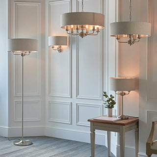 Highclere 3 Floor Light Chrome & Natural - KC at HOME