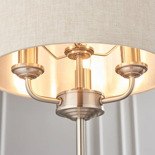 Highclere 3 Table Light Chrome & Natural Linen - KC at HOME