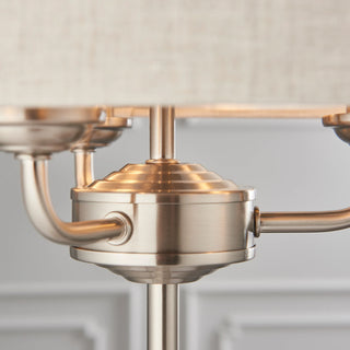 Highclere 3 Table Light Chrome & Natural Linen - KC at HOME
