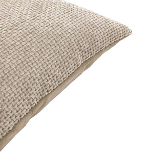 Basketweave Chenille Cushion Cream 2pk 450x450mm - KC at HOME