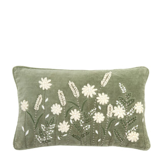 Ennerdale Velvet Floral Cushion 400x600mm - KC at HOME