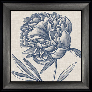 Indigo Floral on Linen III