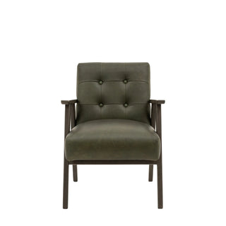 Blackhall Armchair Heritage Green Leather - KC At Home