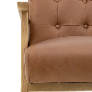 Blackhall Armchair Antique Brown Leather - KC at HOME