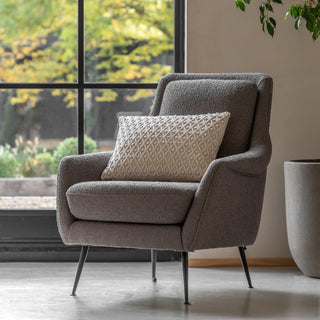 Brompton Armchair Dark Grey Linen - KC at HOME