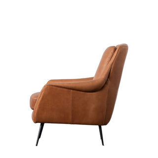 Brompton Armchair Brown Leather - KC at HOME