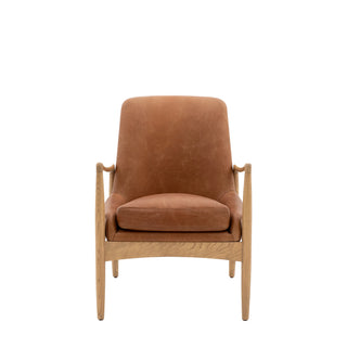 Carrera Armchair Brown Leather - KC at HOME