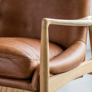 Carrera Armchair Brown Leather - KC at HOME