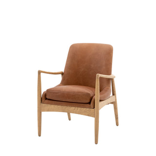 Carrera Armchair Brown Leather - KC at HOME