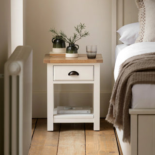 Eton 1 Drawer Bedside White - KC at HOME