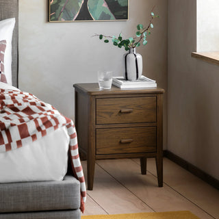 Camden 2 Drawer Bedside Walnut - KC At Home