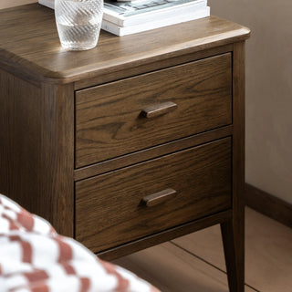 Camden 2 Drawer Bedside Walnut - KC At Home