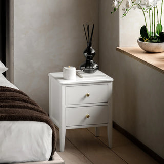 Acton 2 Drawer Bedside White - KC At Home