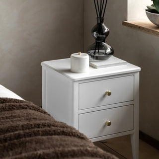 Acton 2 Drawer Bedside White - KC At Home