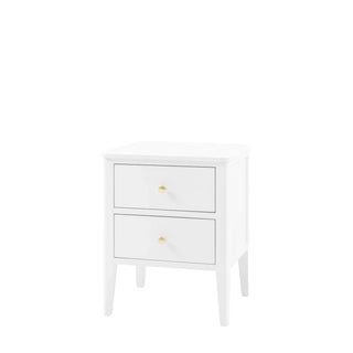 Acton 2 Drawer Bedside White - KC At Home