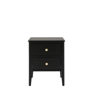 Acton 2 Drawer Bedside Black - KC At Home