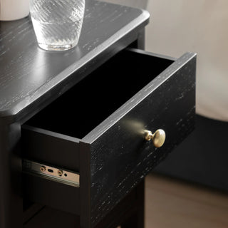 Acton 2 Drawer Bedside Black - KC At Home