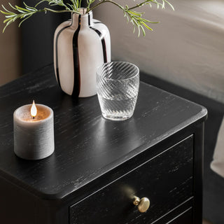 Acton 2 Drawer Bedside Black - KC At Home