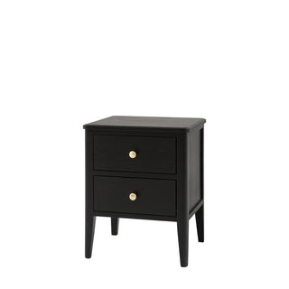 Acton 2 Drawer Bedside Black - KC At Home