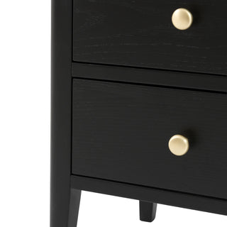 Acton 2 Drawer Bedside Black - KC At Home
