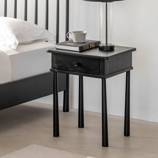 Wycombe 1 Drawer Bedside Black