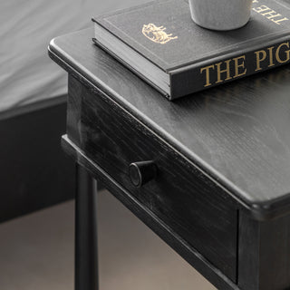 Wycombe 1 Drawer Bedside Black