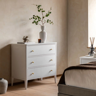 Acton 3 Drawer Chest White - KC at HOME