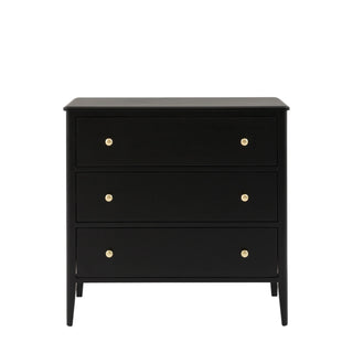 Acton 3 Drawer Chest Black - KC At Home
