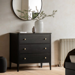 Acton 3 Drawer Chest Black - KC At Home