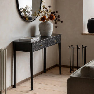 Acton 2 Drawer Console Black - KC At Home