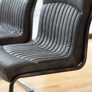 Capri Leather Chair Antique Ebony - KC at HOME