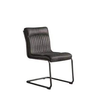 Capri Leather Chair Antique Ebony - KC at HOME