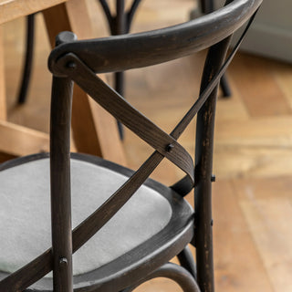 Cafe Chair Black Linen (2 pack) - KC at HOME