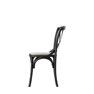 Cafe Chair Black Linen (2 pack) - KC at HOME
