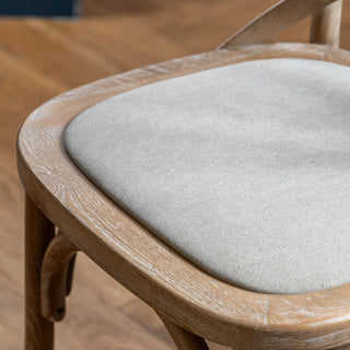 Cafe Chair Washed Oak Linen (2 pack) - KC at HOME