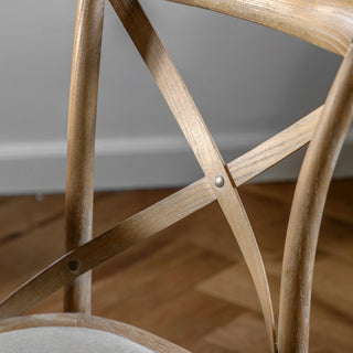 Cafe Chair Washed Oak Linen (2 pack) - KC at HOME