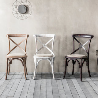 Cafe Chair White Linen (2 pack) - KC at HOME