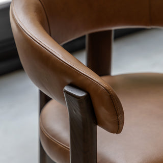 Onda Dining Chair Brown Leather