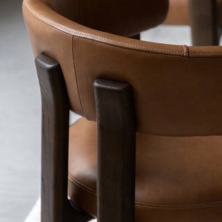 Onda Dining Chair Brown Leather