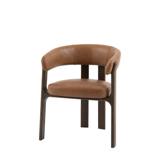 Onda Dining Chair Brown Leather