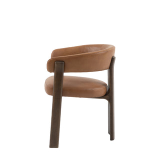 Onda Dining Chair Brown Leather