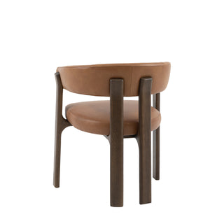 Onda Dining Chair Brown Leather