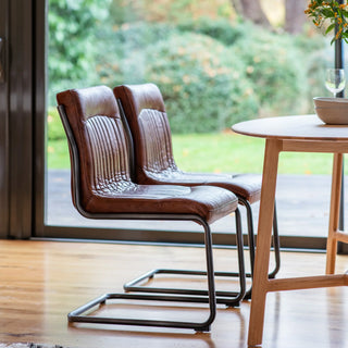 Capri Leather Chair Brown - KC at HOME